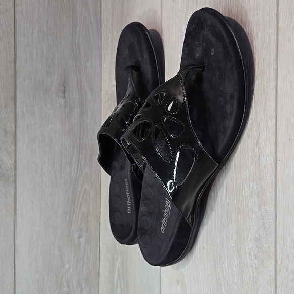 Orthoheel by Vionic Women Maui Leather Thong Sandals shoes sz 9 - Picture 1 of 13